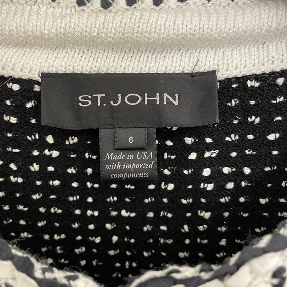 St. John Black and White Tweed Jacket and Skirt Set - Picture 7 of 8